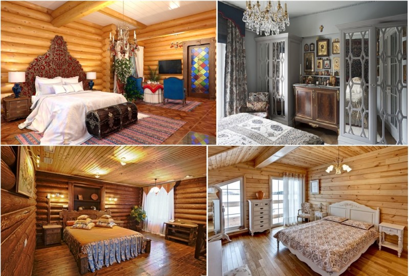 Примеры интерьера спальни в русском стиле