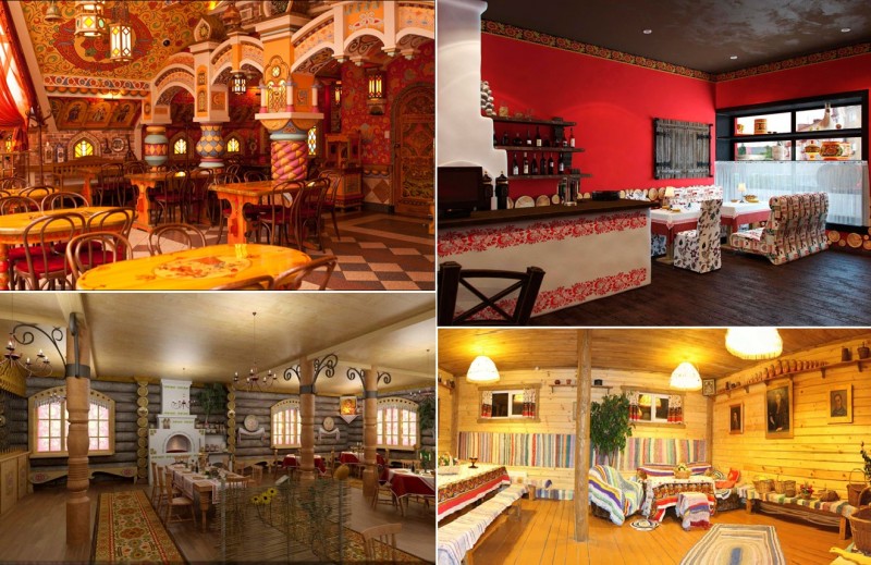 Примеры интерьера ресторана кафе в русском стиле